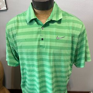 Tiger Woods Collection Nike DriFit Mens XL Short Sleeve Striped Polo